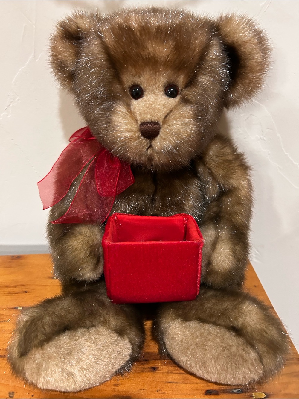 GUND Brown Plush Teddy with Red Logo Tag
